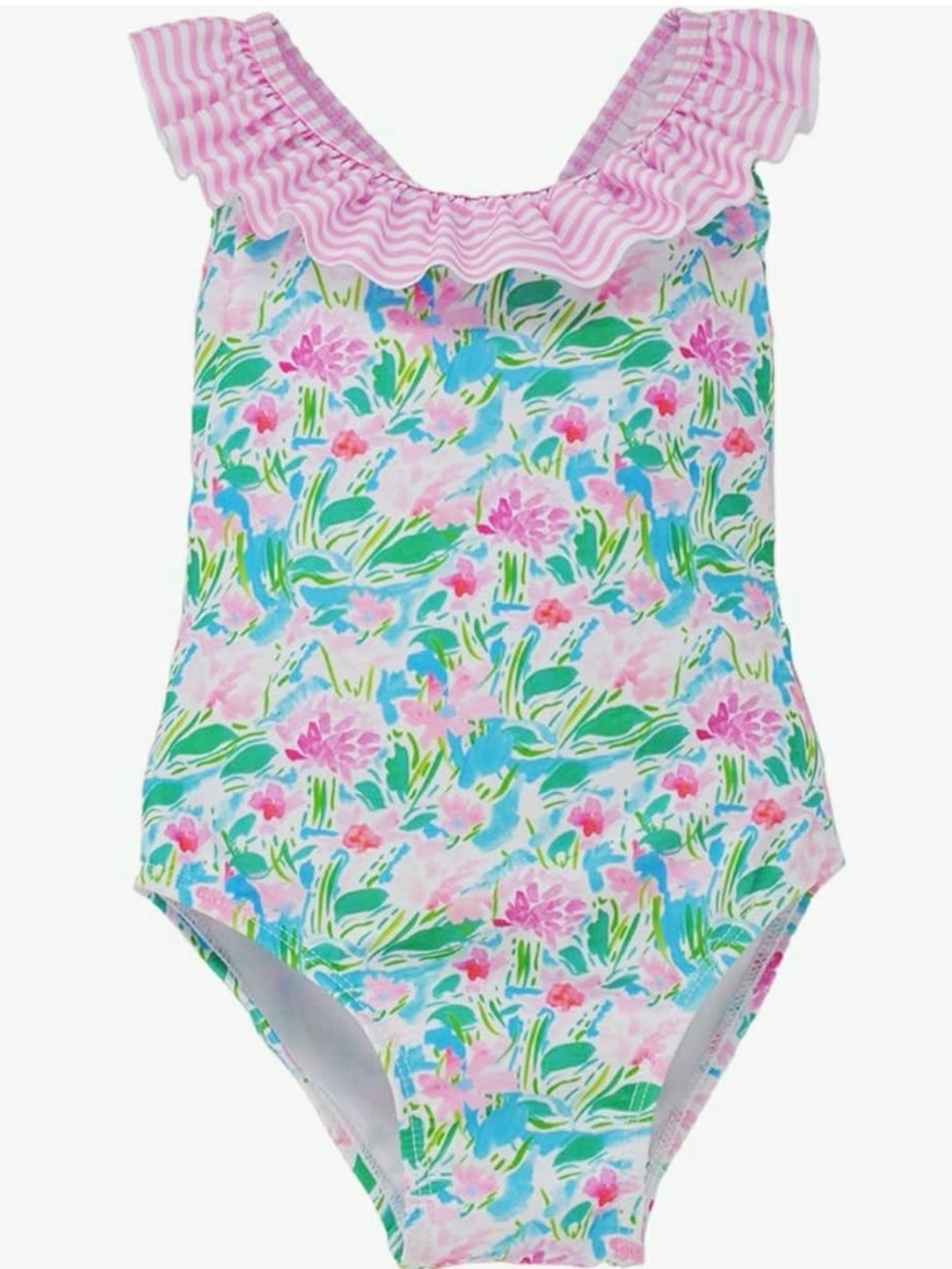 Flap Happy Pink Floral Ruffle One-Piece Swimsuit